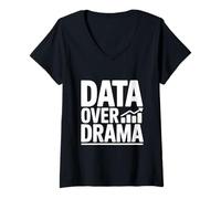 Donna Dati sulla Scienza drammatica per Gli Appassionati Nerd Maglietta con Collo a V