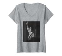 Donna Dave Hill Slade dal Vivo alla Hull University Glam Rock 1980 Maglietta con Collo a V