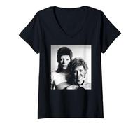 Donna David Bowie Lulu Ziggy Stardust Era Ritratto 1973 Maglietta con Collo a V