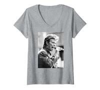 Donna David Bowie Never Let Me Down Era Glass Spider Tour Maglietta con Collo a V