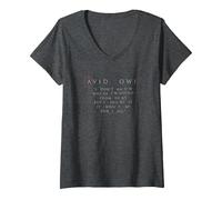 Donna David Bowie - Prometto Che Non sarà Noioso Maglietta con Collo a V, Grigio Scuro, XL
