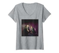Donna David Duchovny & Gillian Anderson Gli X-Files Michael Grecco Maglietta con Collo a V
