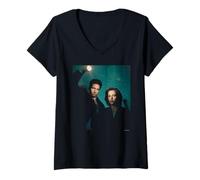 Donna David Duchovny Gillian Anderson Gli X-Files Michael Grecco Maglietta con Collo a V