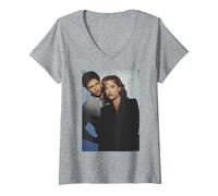 Donna David Duchovny Gillian Anderson X-Files Di Michael Grecco Maglietta con Collo a V