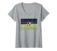 Donna David Platt Gazza Gascoigne Inghilterra Coppa del Mondo di Calcio Maglietta con Collo a V