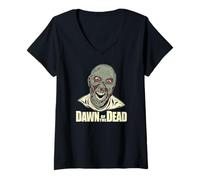 Donna Dawn of The Dead Eyes Wide Zombie Maglietta con Collo a V