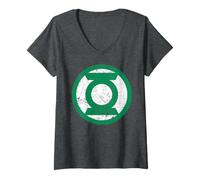 Donna DC Comics Green Lantern Corps - Anello incrinato Resistente alle intemperie Maglietta con Collo a V