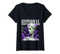 Donna Dea Greca Storico da Vinci Streetwear Maglietta con Collo a V