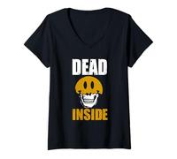 Donna Dead Inside Maglietta con Collo a V