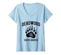 Donna Deadwood Dakota del Sud 1876 Deadwood Maglietta con Collo a V