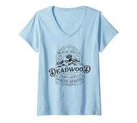 Donna Deadwood South Dakota 1876, Un Design Vintage e Senza Tempo Maglietta con Collo a V