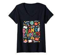 Donna Dean of Students Compassion Integrity Empathy Leadership Maglietta con Collo a V