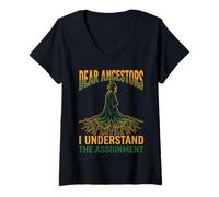 Donna Dear Ancestors I Understand The Assignment PRO Black Pride Maglietta con Collo a V