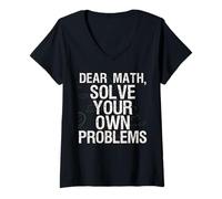 Donna Dear Math Risolvi I Tuoi Problemi Maglietta Divertente Matematica Maglietta con Collo a V