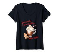 Donna Dear Santa I Can Explain Coffee Maglietta con Collo a V
