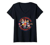 Donna Death Daughters Rollerskate Club Retro Funny Adult Humor Maglietta con Collo a V