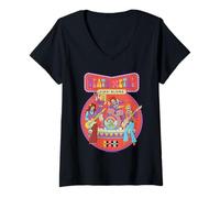 Donna Death Metal Sing-Along Skeletons Retro Funny Adult Humor Maglietta con Collo a V