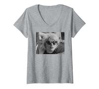 Donna Debbie Harry Blondie Chiamami cantante di Allan Ballard Maglietta con Collo a V