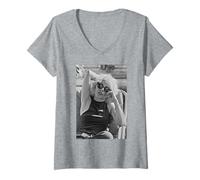 Donna Debbie Harry Blondie New Wave Band di Allan Ballard Maglietta con Collo a V