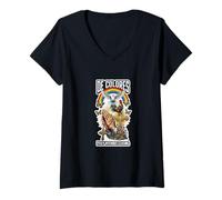 Donna DeColores Cursillo Rainbow Rooster Cattolico Maglietta con Collo a V