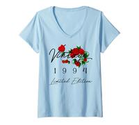 Donna Decorazioni Vintage 32° Compleanno Vintage 1994 32 Anni Maglietta con Collo a V