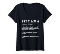 Donna Definizione del dizionario Best Mum Maglietta con Collo a V