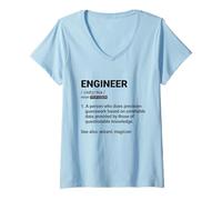 Donna Definizione Ingegnere Divertente Sarcastico STEM Nerd Scienza Matematica Maglietta con Collo a V