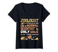 Donna Definizione zoologo Divertente zoologo Scienza Amante degli Animali Maglietta con Collo a V