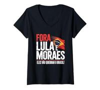 Donna Dehors Moraes, Dehors Lula, Dehors Le PT du Brésil Maglietta con Collo a V