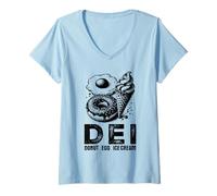 Donna DEI Donut Egg Ice Cream - Divertente gioco di parole sulla diversità del cibo Maglietta con Collo a V