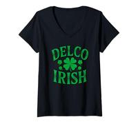 Donna Delco Irish Delaware County Pennsylvania Giorno di San Patrizio Maglietta con Collo a V
