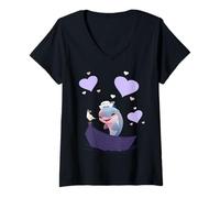 Donna Delfino pesce pesce marittimo barca cuore bambini bambino Maglietta con Collo a V
