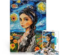 Donna della notte stellata puzzle 1000 pezzi per adulti Giocattoli che creano dipendenza e sfidano l'intelligenza del cervello Collezione di artisti, Belle arti 38x26cm