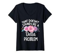 Donna DELLA Personalized Cute Flower Girls DELLA Name Maglietta con Collo a V