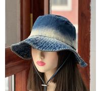 Donna Denim da Uomo Secchio Cappello Gradiente Colore Cowboy Boonie Outdoor Sole