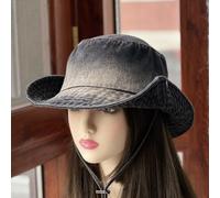 Donna Denim da Uomo Secchio Cappello Gradiente Colore Cowboy Boonie Outdoor Sole