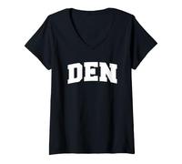 Donna Denver Colorado Hometown Retro Varsity den Maglietta con Collo a V