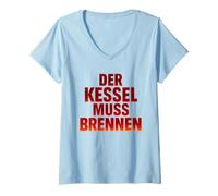 Donna der Kessel Muss Brennen Maglietta Corsa Jogging Maratona Maglietta con Collo a V
