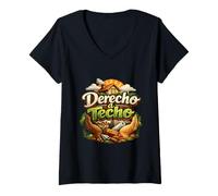 Donna Derecho a Techo Maglietta con Collo a V