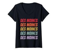 Donna des Moines Maglietta con Collo a V