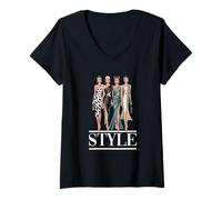 Donna Design alla moda dallo stile chic Maglietta con Collo a V