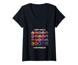 Donna Design all'Uncinetto I Don't Have A Yarn Problem, Amante dell'uncinetto, Maglietta con Collo a V