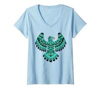 Donna Design Artistico dei nativi Americani Thunderbird Spread Wings Formline Maglietta con Collo a V