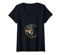 Donna Design celeste per gli appassionati di astronomia, astrologia stella Maglietta con Collo a V