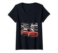 Donna Design classico da sogno per gli appassionati di auto rosse Maglietta con Collo a V