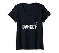Donna Design con sagoma di Danza Breakdance Maglietta con Collo a V