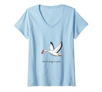 Donna Design con Scritta in Inglese Peace Is Always an Option Maglietta con Collo a V
