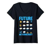 Donna Design delle Icone del meteorologo del Futuro Maglietta con Collo a V