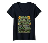 Donna Design Divertente Agricoltura Profumo del Concime Maglietta con Collo a V