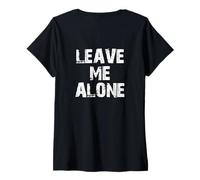 Donna Design Divertente con Scritta Leave Me Alone Maglietta con Collo a V